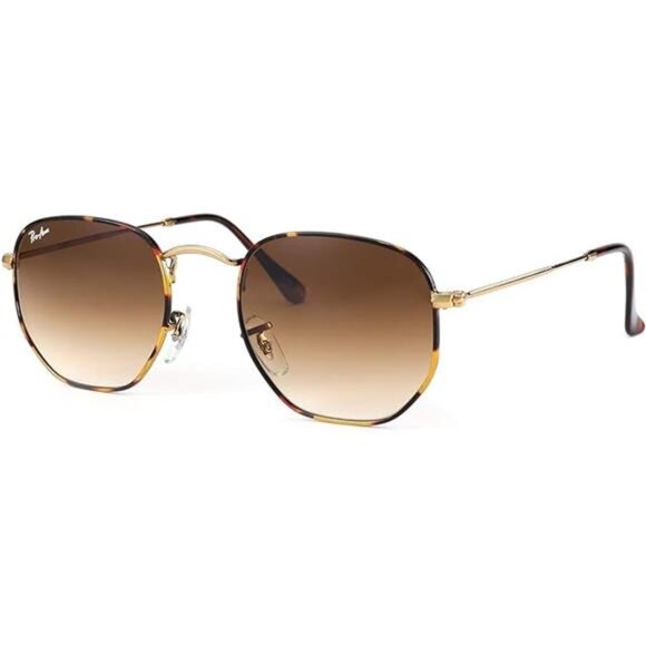 Small Square Sunglasses Real Glass Lens Hexagonal Frame UV400 Women Men Metal main image 2